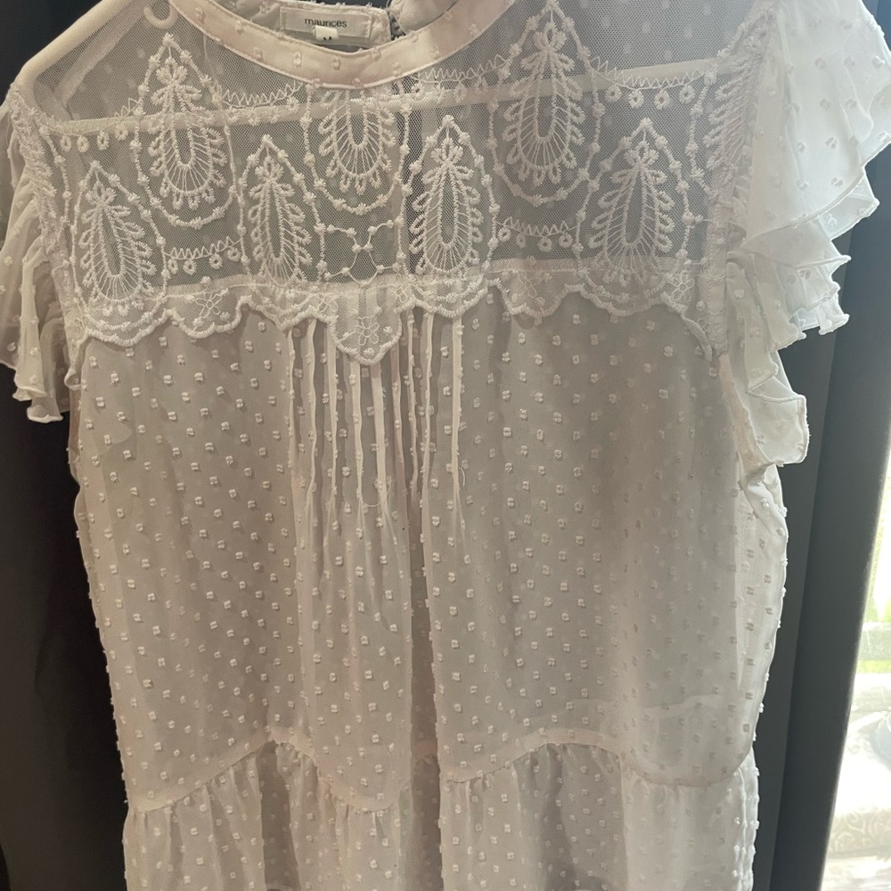 Maurices White Lace Detail Top